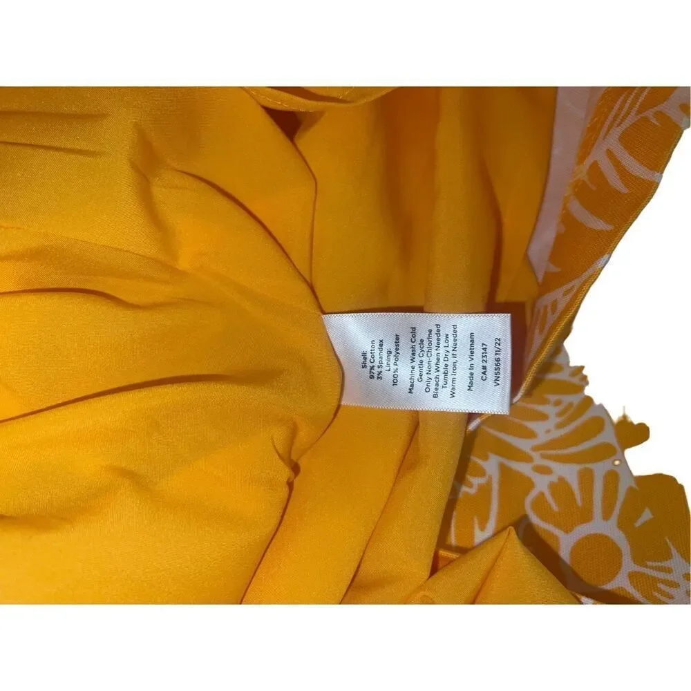 Talbots yellow and white floral skirt fully lined